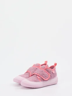 Kinder Affenzahn – Klett-Hausschuhe aus Textil in Altrosa