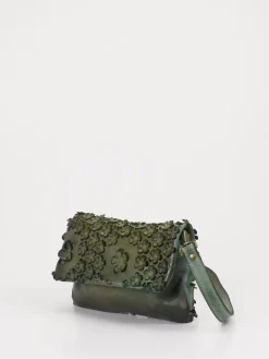 Damen Alchimia – Clutch aus Kalbleder mit Blumenapplikation