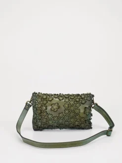 Damen Alchimia – Clutch aus Kalbleder mit Blumenapplikation