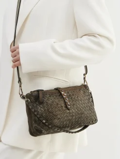 – Schultertasche aus Kalbleder in Oliv*Alchimia Clearance