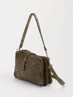 – Schultertasche aus Kalbleder in Oliv*Alchimia Clearance