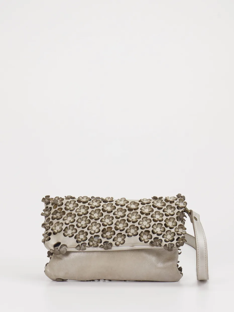– Schultertasche aus Kalbleder mit Blumenoptik*Alchimia Hot
