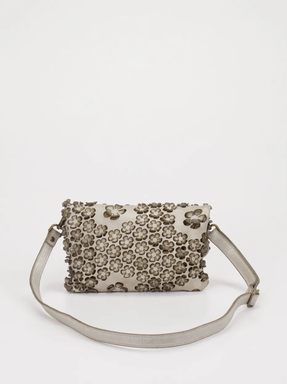 – Schultertasche aus Kalbleder mit Blumenoptik*Alchimia Hot