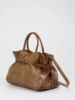 Damen Alchimia – Shopper Bag aus Kalbleder Cognac
