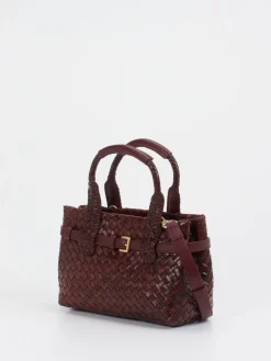 Allan K – Mini Tote Bag aus Flechtleder in Wein*Allan K - Antwerp Sale