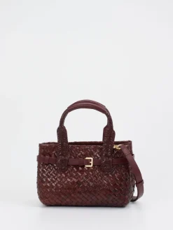 Allan K – Mini Tote Bag aus Flechtleder in Wein*Allan K - Antwerp Sale