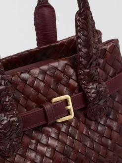 Allan K – Mini Tote Bag aus Flechtleder in Wein*Allan K - Antwerp Sale