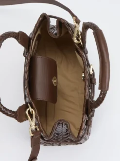 Allan K – Mini Tote Bag aus Flechtleder Dunkel*Allan K - Antwerp Hot