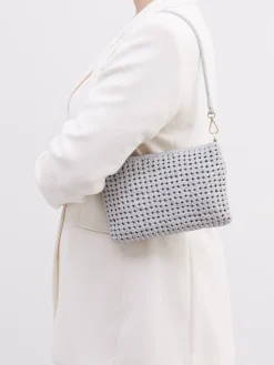 Damen Allan K - Antwerp Allan K – Schultertasche aus Flechtleder Hellgrau