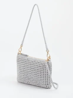 Damen Allan K - Antwerp Allan K – Schultertasche aus Flechtleder Hellgrau