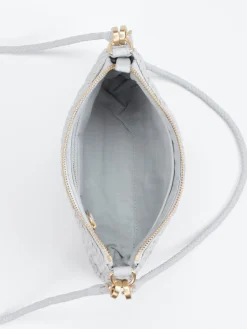 Damen Allan K - Antwerp Allan K – Schultertasche aus Flechtleder Hellgrau