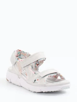 Damen Allrounder – Trekkingsandale aus geprägtem Leder hell