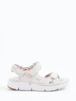 Damen Allrounder – Trekkingsandale aus geprägtem Leder hell