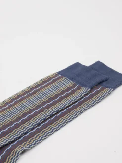 Herren Alto Milano – Feinstricksocken aus Textil mit Streifen