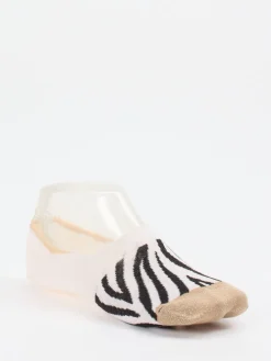 Damen Alto Milano – Füßlinge aus Textil mit Zebramuster