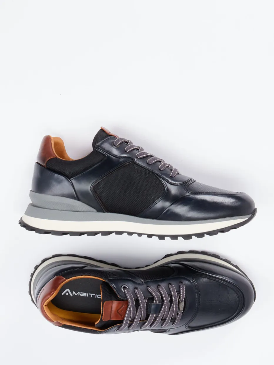 – Retro-Sneaker aus Kalbleder und Mesh dunkelblau*Ambitious Online