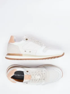 – Retro-Sneaker aus Lammleder und Mesh Offwhite*Ambitious Hot