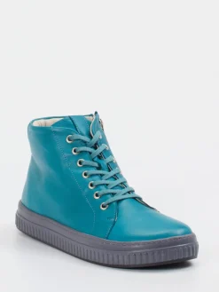 Damen Andrea Conti – High-Top Sneaker aus Kalbleder petrol