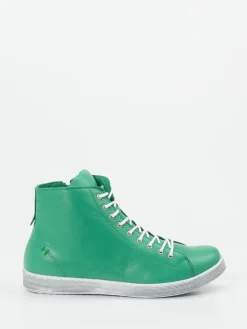 Damen Andrea Conti – High-Top Sneaker aus Kalbleder smaragd