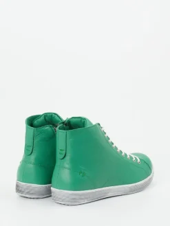 Damen Andrea Conti – High-Top Sneaker aus Kalbleder smaragd