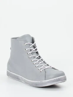 – High-Top Sneaker aus Kalbleder hellgrau*Andrea Conti Outlet