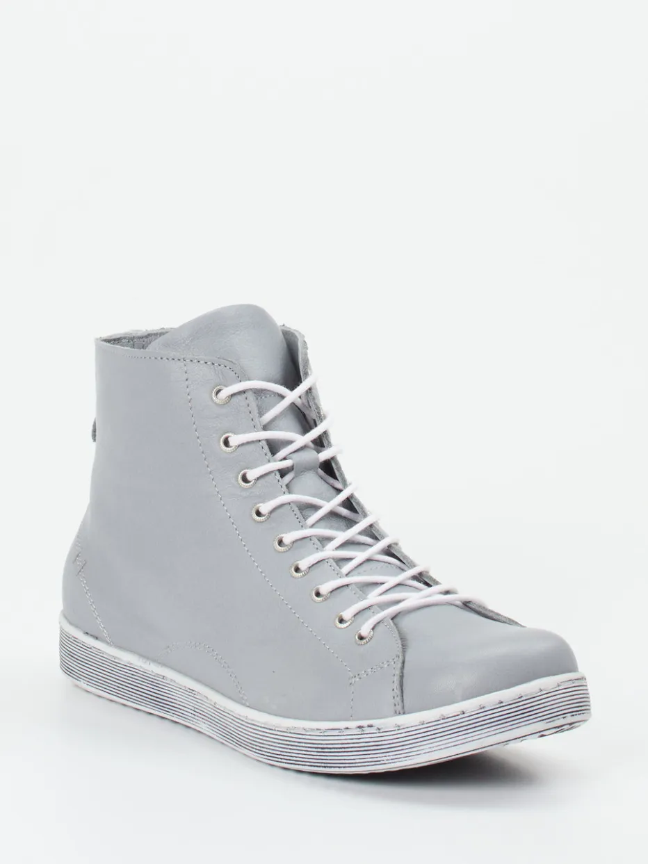 – High-Top Sneaker aus Kalbleder hellgrau*Andrea Conti Outlet