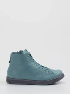 Damen Andrea Conti – Schnürboots aus Kalbleder petrolblau