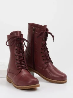 – Schnürstiefel aus Kalbleder bordeaux*Andrea Conti Discount