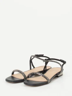 Damen Andrea Puccini – Abendsandale aus Metallicleder