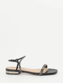 Damen Andrea Puccini – Abendsandale aus Metallicleder