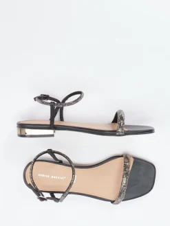 Damen Andrea Puccini – Abendsandale aus Metallicleder