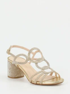 Damen Andrea Puccini – Abendsandale aus Metallic-