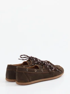 Damen Andrea Puccini – Bootsschuh aus Veloursleder dunkel