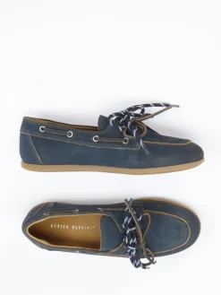 Damen Andrea Puccini – Bootsschuhe aus Veloursleder dunkel