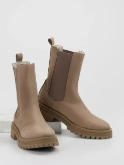 Damen Andrea Puccini – Chelsea Boots aus Nubukleder taupe