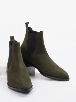 – Chelsea Boots aus Veloursleder oliv*Andrea Puccini Sale