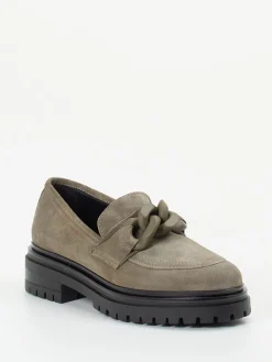 Damen Andrea Puccini – Chunky-Loafer aus Veloursleder steingrau