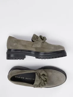 Damen Andrea Puccini – Chunky-Loafer aus Veloursleder steingrau