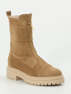 Damen Andrea Puccini – Combat-Stiefeletten aus Veloursleder