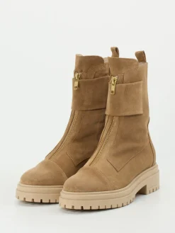 Damen Andrea Puccini – Combat-Stiefeletten aus Veloursleder