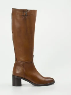 Damen Andrea Puccini – Kniestiefel aus Kalbleder cognac