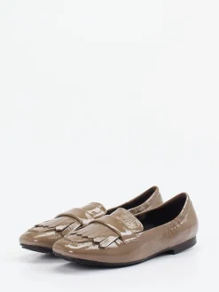 Damen Andrea Puccini – Loafer aus Lackleder in Taupe
