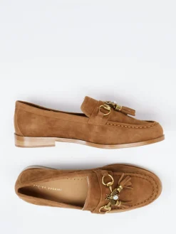 Damen Andrea Puccini – Loafer aus Veloursleder cognac
