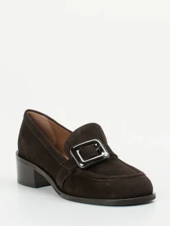 Damen Andrea Puccini – Loafer aus Veloursleder Dunkel
