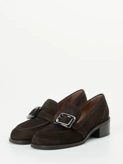 Damen Andrea Puccini – Loafer aus Veloursleder Dunkel