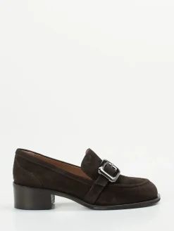 Damen Andrea Puccini – Loafer aus Veloursleder Dunkel