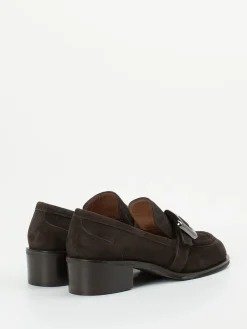 Damen Andrea Puccini – Loafer aus Veloursleder Dunkel