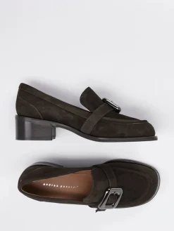 Damen Andrea Puccini – Loafer aus Veloursleder Dunkel