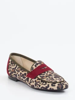 Damen Andrea Puccini – Loafer aus Veloursleder mit Leoprint