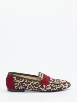 Damen Andrea Puccini – Loafer aus Veloursleder mit Leoprint